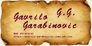 Gavrilo Garabinović vizit kartica